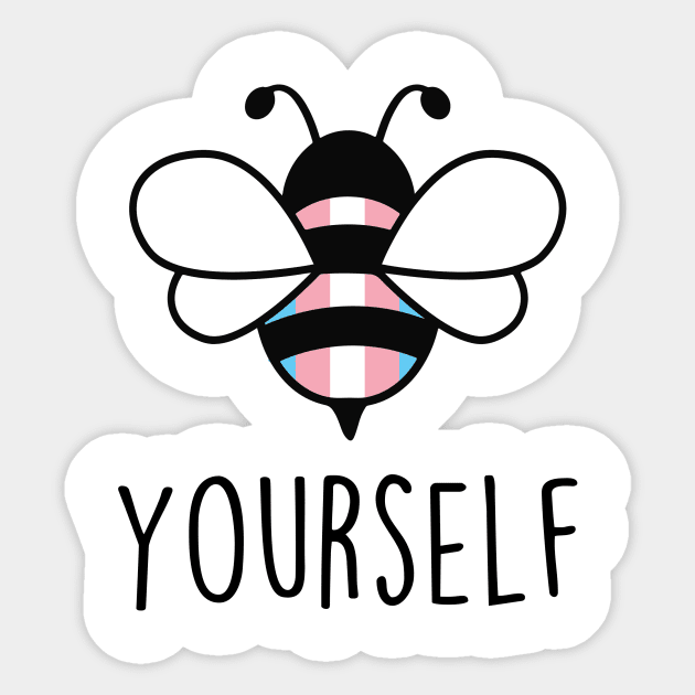 Cute Bee YourSelf Transgender Bee Gay Pride LGBT Rainbow Gift Sticker by Lones Eiless